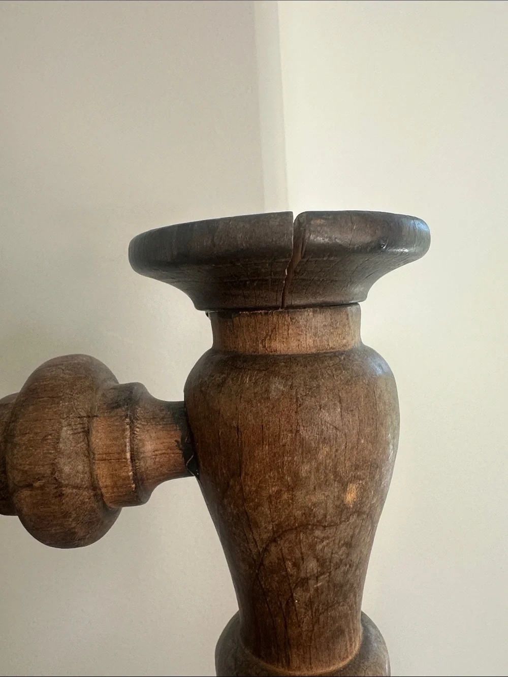 Vintage Spanish Revival 3-Arm Wooden Candelabra - Made in Spain Model ADA -306